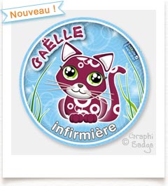 badge infirmi�re petit chat