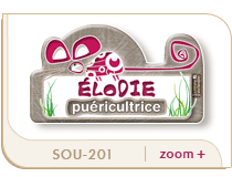 badge souris rose